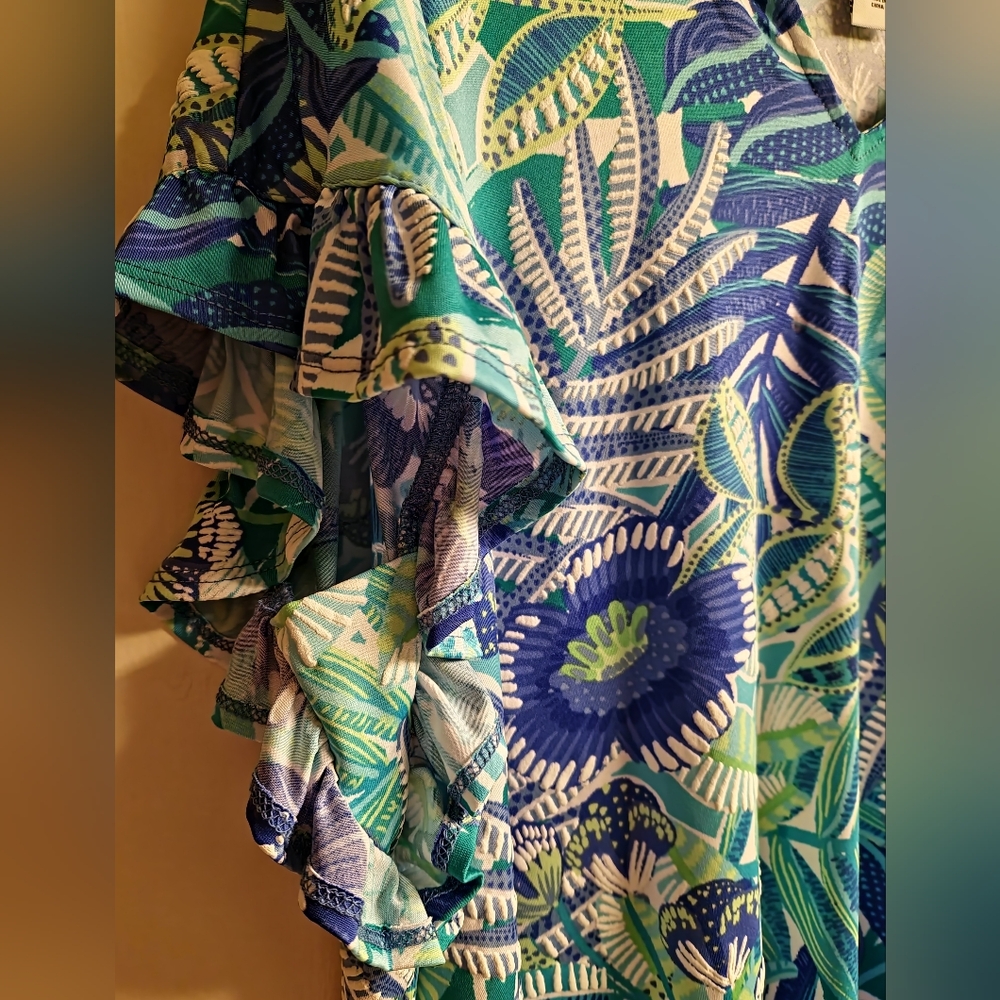 Ruby Rd. Blue and Green Patterned Top - Picture 3 of 6